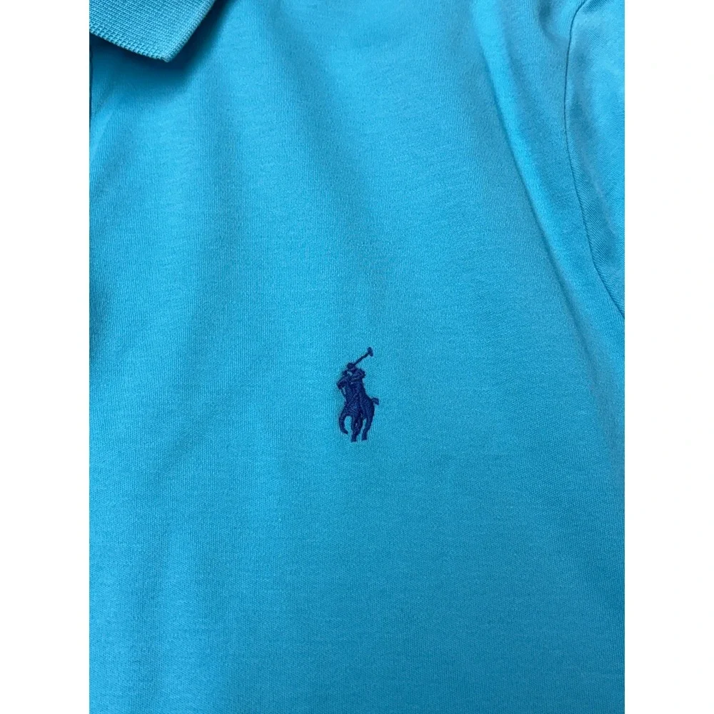 Polo Ralph Lauren Men XL SolfTouch Turquoise Blue Short Sleeve Polo Shirt Cotton